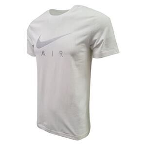 NWT Nike Mens Swoosh Air Metallic Graphic Tee (Large, White/Silver)